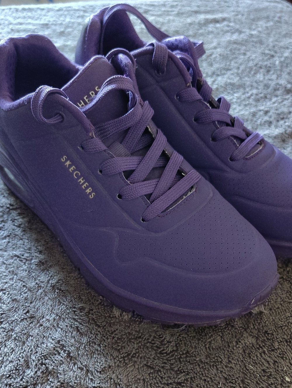 Skechers Women's Purple Lace-Up Athletic Sneakers